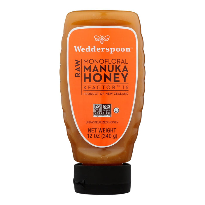 Wedderspoon Raw Manuka Honey Squeeze Bottle - Pack of 6 - 12 Oz.