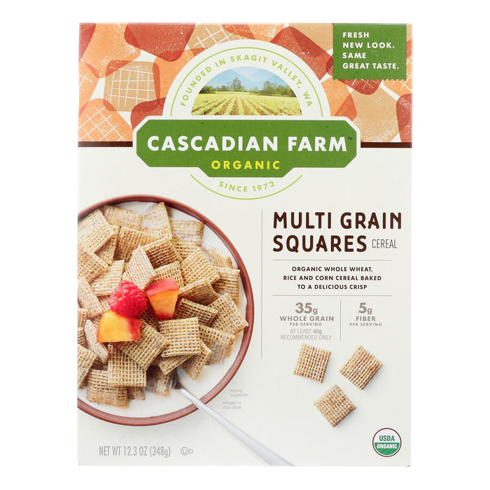 Cascadian Farm Organic Multi-Grain Squares Cereal, 1.23 Oz (Pack of 10)