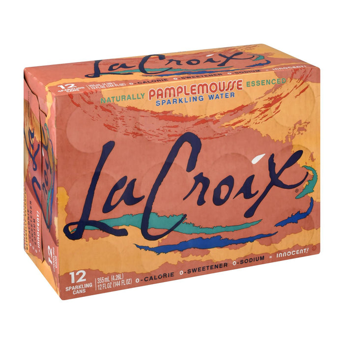 Lacroix Sparkling Water, Crisp Grapefruit Flavor, 12 fl oz Cans (Pack of 2)