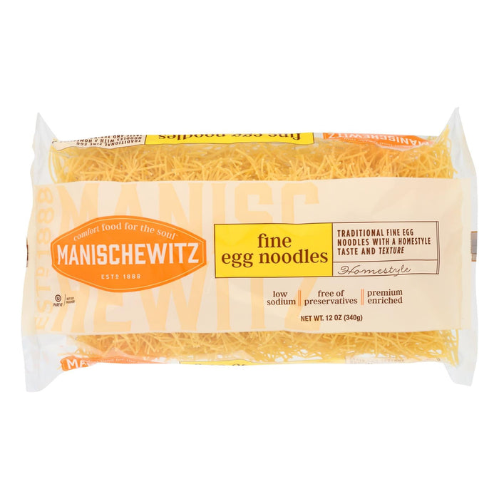 Manischewitz Kosher Fine Egg Noodles, 12 Ounces (Pack of 12)