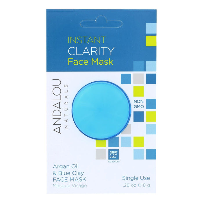 Andalou Instant Clarity Blue Clay Face Mask - Argan Oil Enhanced Hydration - Pack of 6