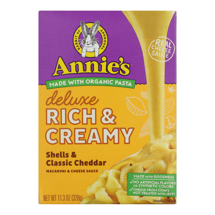 Annie's Homegrown Deluxe Shells and Cheddar Mac & Cheese (12 Pack - 11.3 oz. per Box)