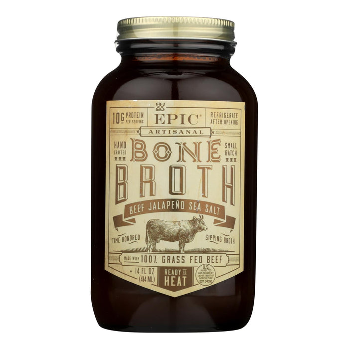 Epic Beef Bone Broth with Jalapeno Sea Salt (6-Pack, 14 Fl. Oz. Each)