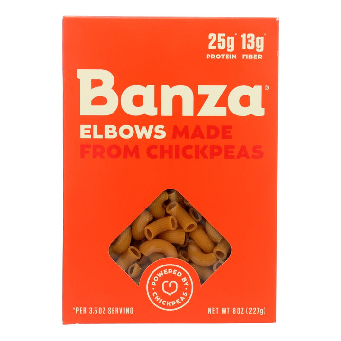 Banza Gluten-Free Chickpea Elbow Pasta, 8 oz (Pack of 6)