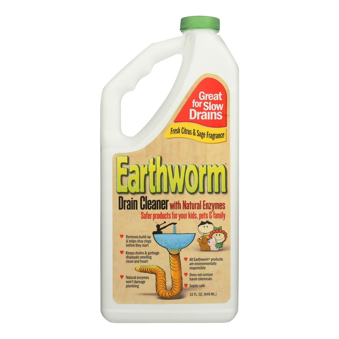 Earthworm Drain Cleaner . With Natural Enzymes | 6x32 Fl Oz.
