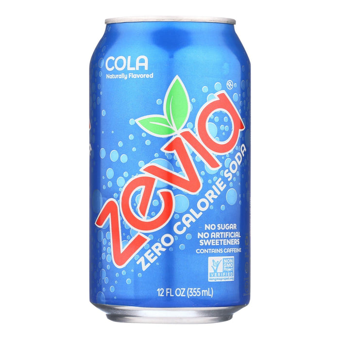 Zevia Zero Calorie Cola Soda, 12 Oz (Pack of 4 six packs)