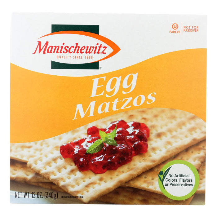 Manischewitz Premium Egg Matzo (Pack of 12)