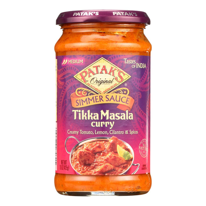 Patak's Simmer Sauce Tikka Masala Curry (Medium, 15 Oz., Pack of 6)