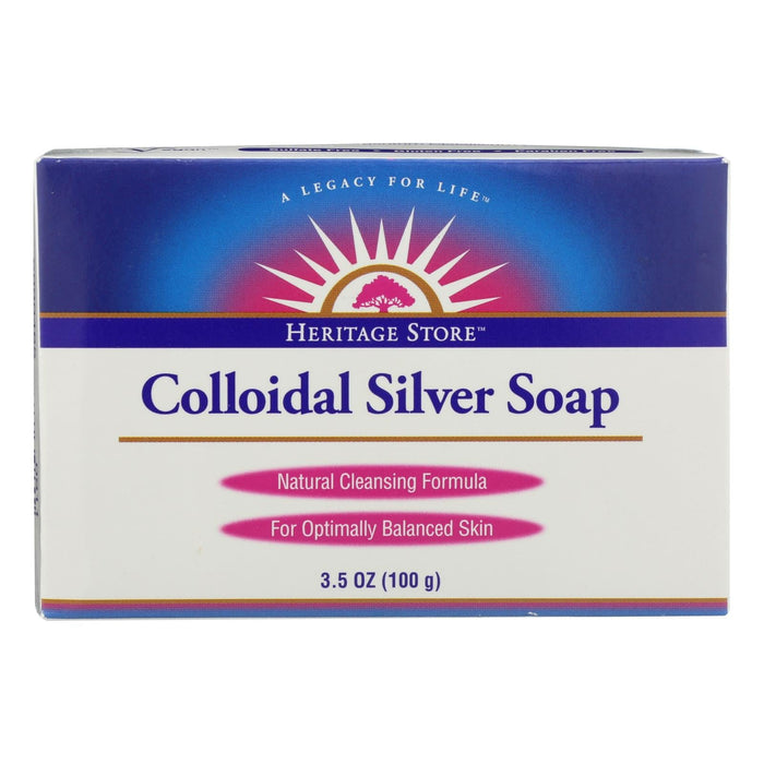 Heritage Store Colloidal Silver Bar Soap 3.5 Oz Pack of 3