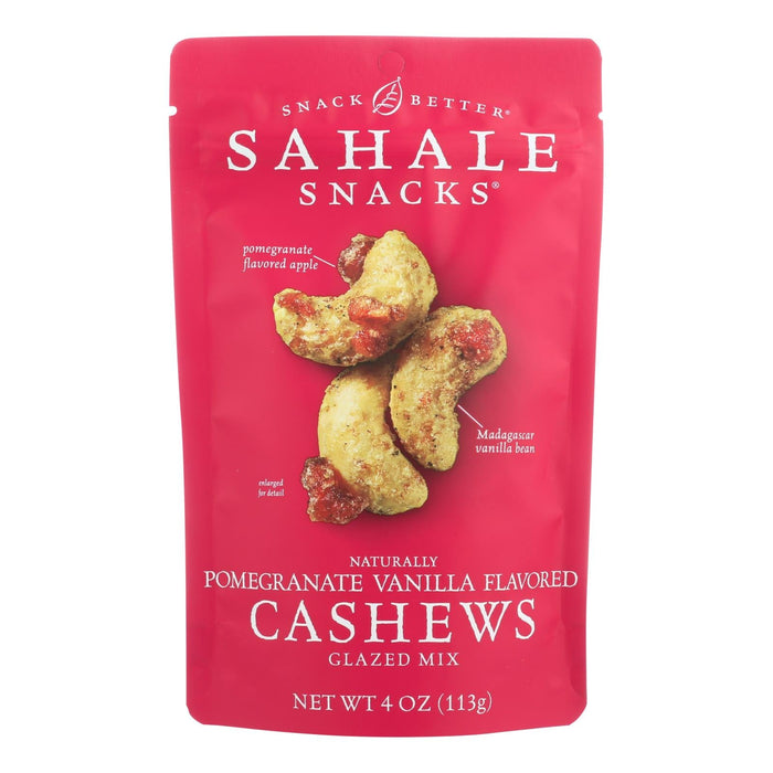 Sahale Snacks Glazed Cashews - Pomegranate and Vanilla Flavour, 4 Oz. (Pack of 6)