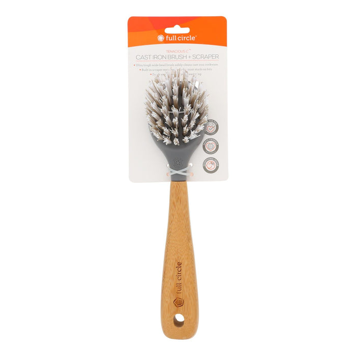 Full Circle Tenacious Cast Iron 3-in-1 Tool & Brush