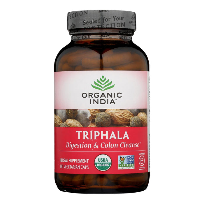 Organic India Triphala Digestion & Colon Cleanse Support (180 Vegan Capsules)