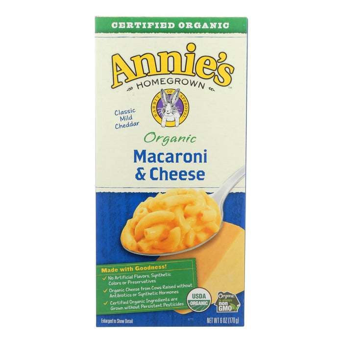 Annie's Homegrown Organic Macaroni and Cheese, 6 oz Boxes (Pack of 12)
