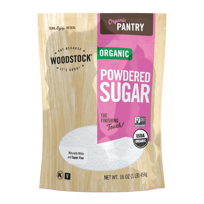 Woodstock Organic Powdered Sugar (12 Pack of 16 Oz. Bags)