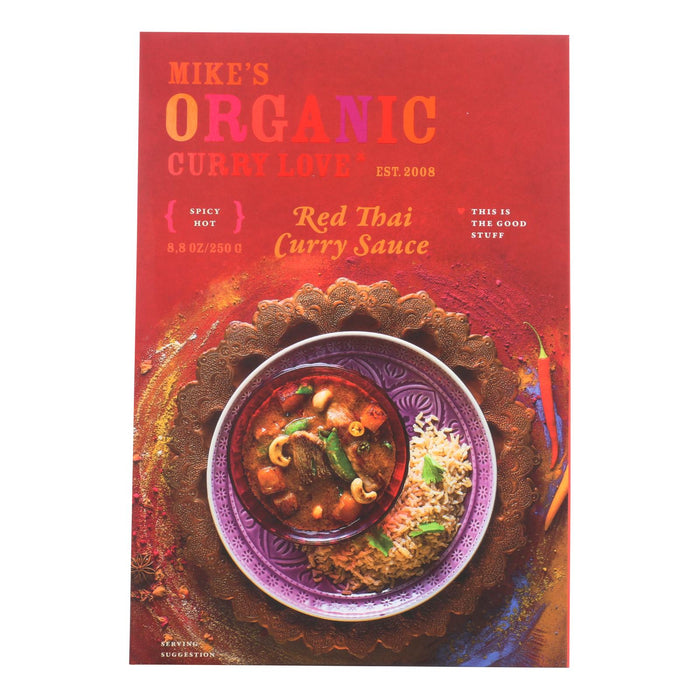 Mike's Organic Curry Love 8.8 Fl Oz Pack of 6 Red Thai Organic Curry Simmer Sauce