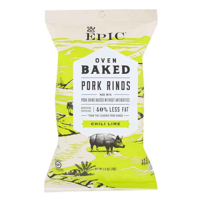 Epic Chili Lime Oven Baked Pork Rinds 12-Pack (2.5 Oz. Each)