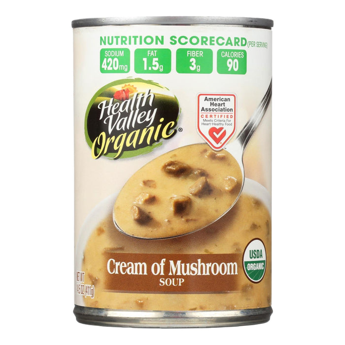 Health Valley Mushroom Organic Cream Soup, Pack of 12 - 14.5 Oz.
