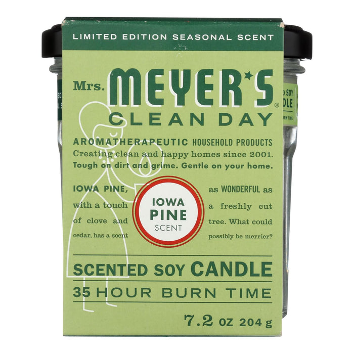 Mrs. Meyer's Clean Day Scented Soy Candle, Refreshing Iowa Pine, Pack of 6