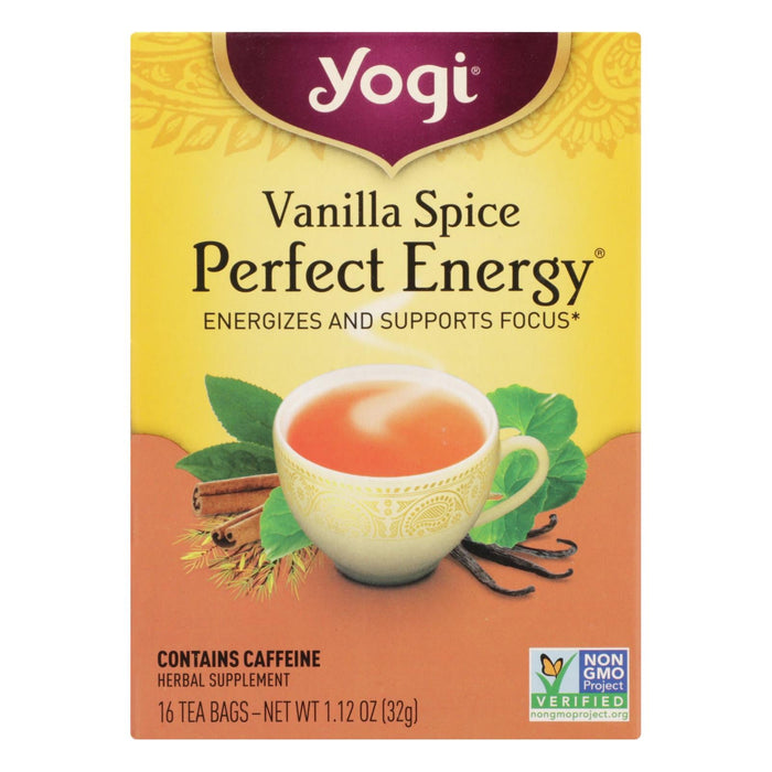 Yogi Perfect Energy Herbal Tea, Vanilla Spice, 6 Pack x 16 Tea Bags