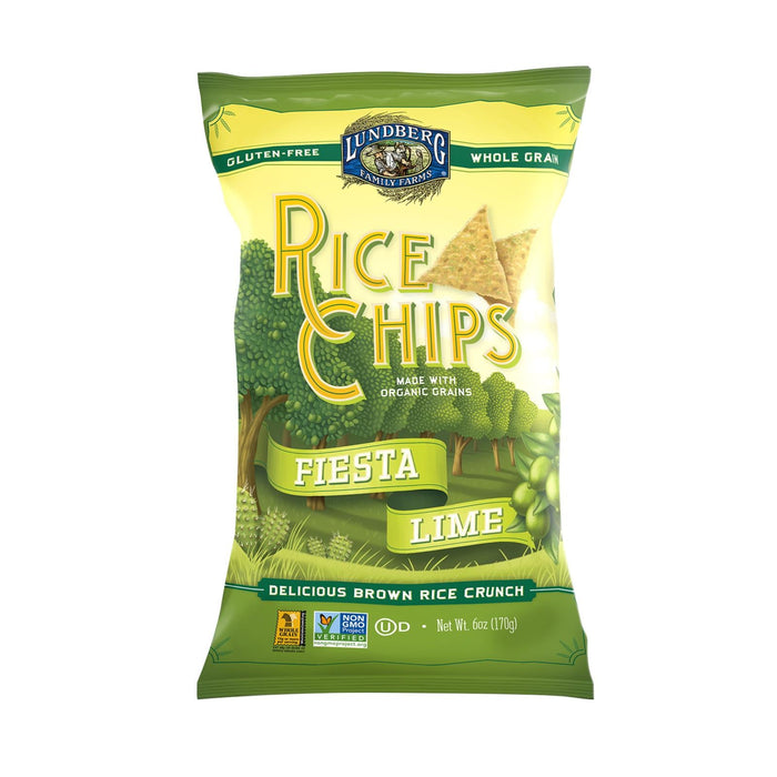 Lundberg Family Farms Fiesta Lime Rice Chips, 6 Oz., 12-Pack