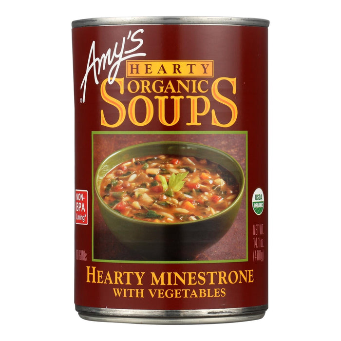 Amy's Organic Hearty Vegetable Minestrone Soup, 14.1 Oz. (Pack of 12)