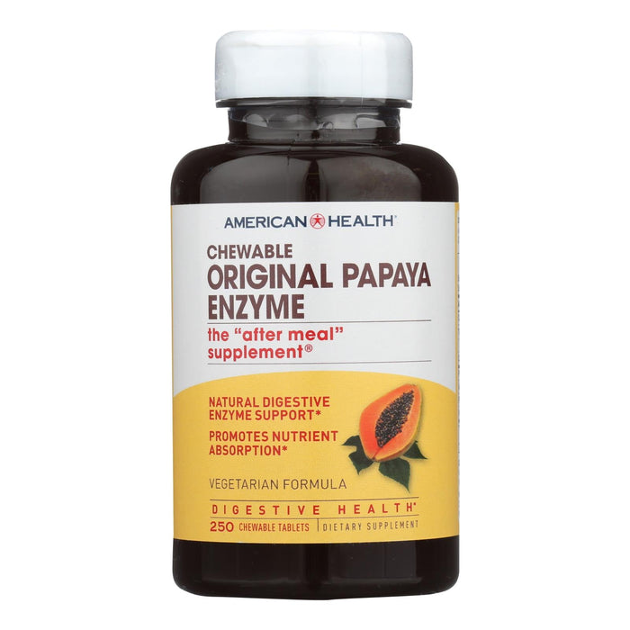 American Health Original Papaya Enzyme Chewable 250 Tablets