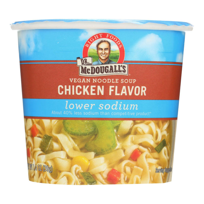 Dr. McDougall's Vegan Noodle Soup Cup, Low Sodium, Chicken Flavor, 1.4 Oz (Pack of 6)