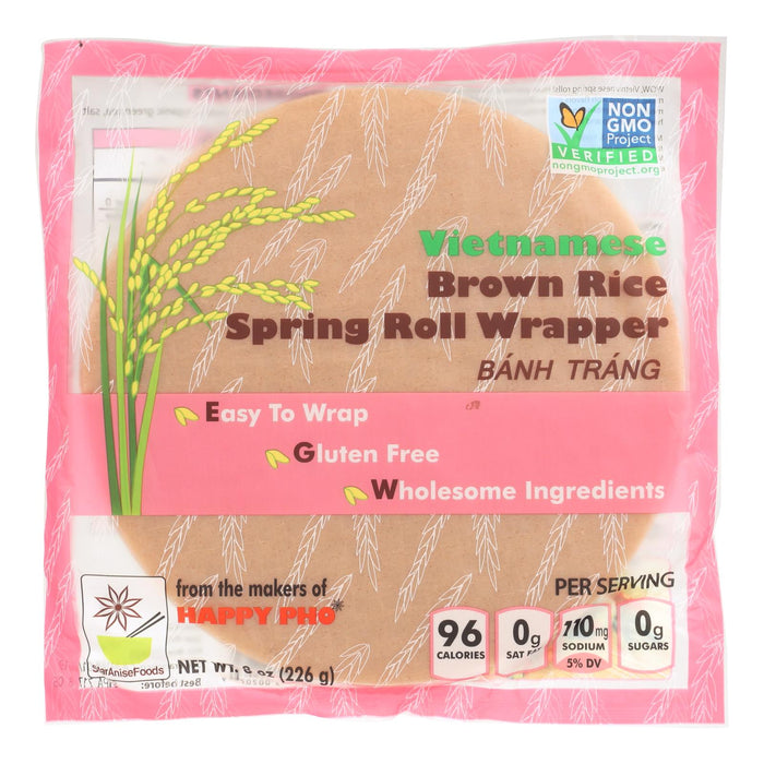 Star Anise Foods Spring Roll Wrapper - 8 Oz Brown Rice Vietnamese (Pack of 6)