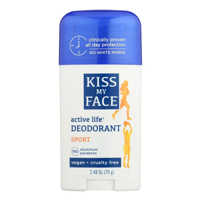 Kiss My Face Active Life Sport Deodorant, Aluminum-Free, 2.48 Oz