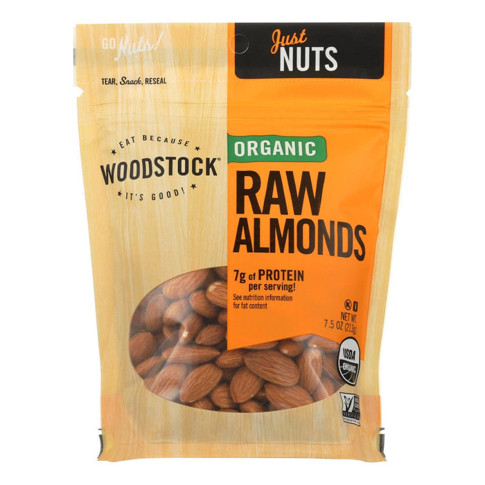 Woodstock Organic Raw Whole Almonds (8 - 7.5 Oz. Packs)