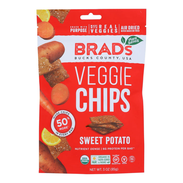 Brad's Plant-Based Organic Sweet Potato Chips (Pack of 12 - 3 Oz. Each)