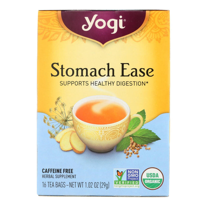 Yogi Organic Stomach Ease Herbal Tea, 6 Packs of 16 Tea Bags Each