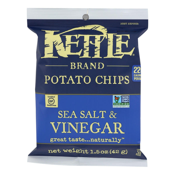 Kettle Brand Sea Salt & Vinegar Potato Chips (Pack of 24 - 1.5 Oz)