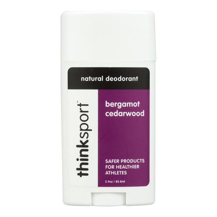 Thinksport Aluminum-Free Deodorant, Bergamot & Cedarwood, 2.5 oz