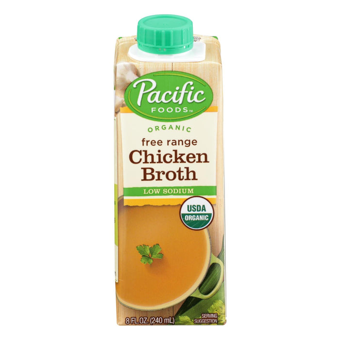 Pacific Natural Foods Free-Range Low Sodium Chicken Broth - 8 Fl. Oz. 6-Pack