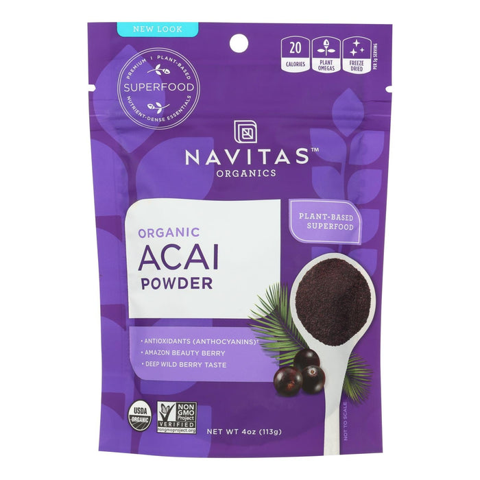 Organic Acai Powder by Navitas Naturals - Freeze-Dried, 4 Oz, Pack of 12