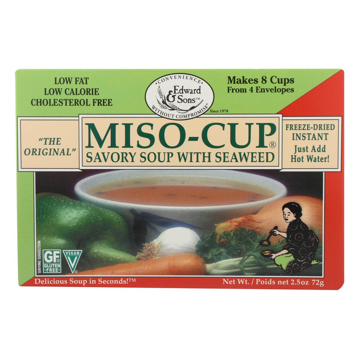 Edward And Sons Premium Seaweed Miso Soup Cups (Pack of 12 - 2.5 Oz.)