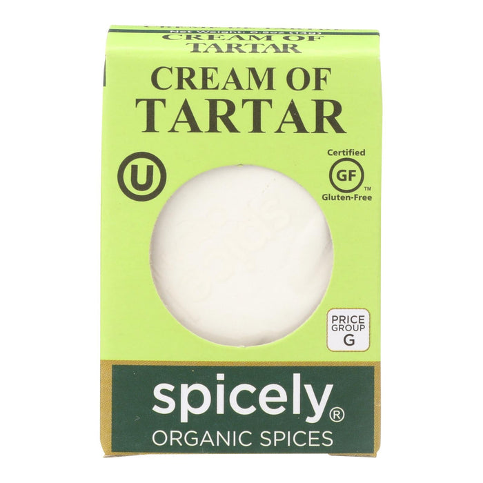 Spicely Organics Cream of Tartar for Baking, Acid Neutralizer - Pack of 6 - 0.5 Oz.