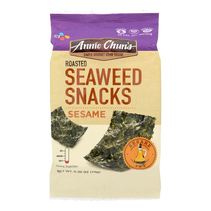 Annie Chun's Roasted Sesame Seaweed Snacks, Pack of 12 - 0.35 Oz. Each