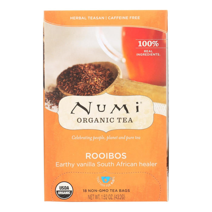 Numi Red Mellow Bush Rooibos Tea, 18 Tea Bags (Pack of 6)
