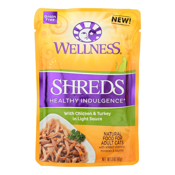Wellness Pet Products Cat Food Shreds - Chicken and Turkey (Pack of 24) - 3 Oz.