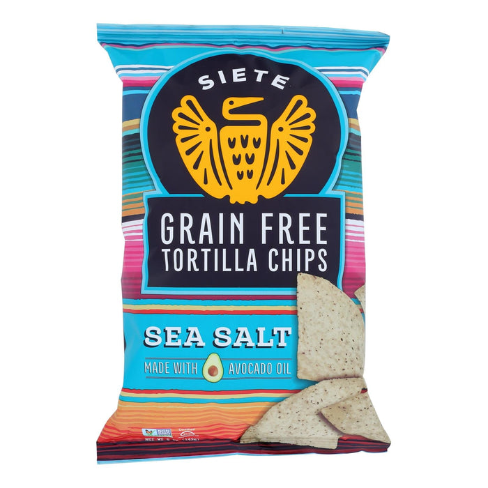 Siete Grain Free Tortilla Chips, Almond Flour, Sea Salt (Pack of 12 - 5 Oz.)