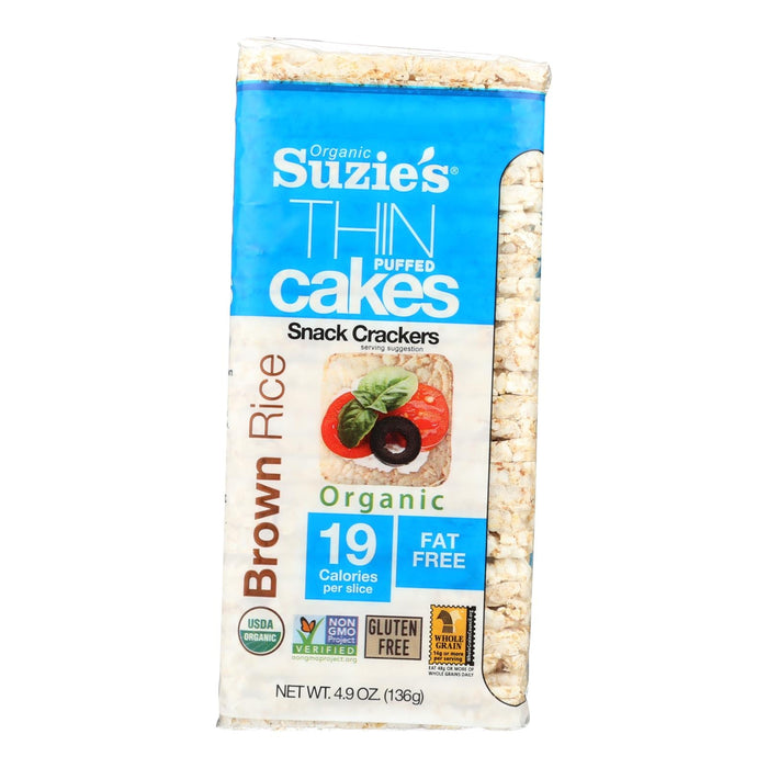 Suzie's Whole Grain Brown Rice Thin Cakes - Pack of 12 - 4.9 Oz.