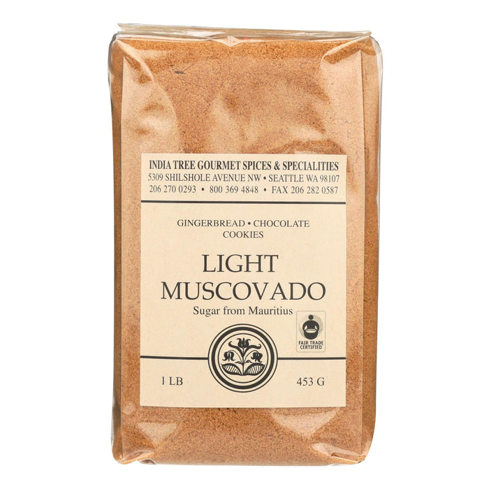 India Tree Gourmet Light Muscovado Sugar, 16 Oz., Pack of 6