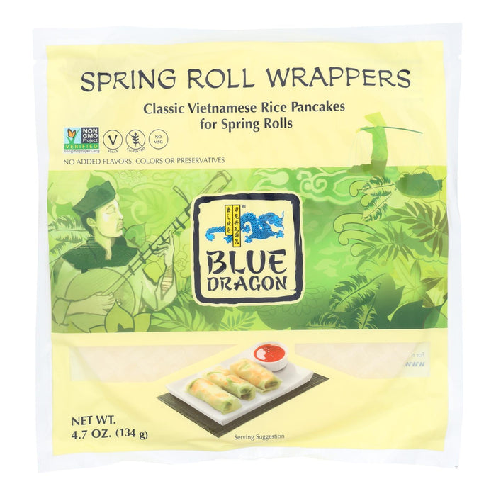 Blue Dragon Spring Roll Wrappers, Perfect for Crispy Homemade Rolls (12-Pack, 4.7 Oz.)