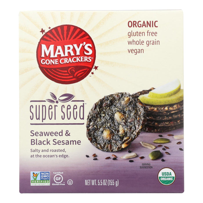 Mary's Gone Crackers Super Seed Seaweed Black Sesame Crackers 6-Pack (5.5 Oz. Each)