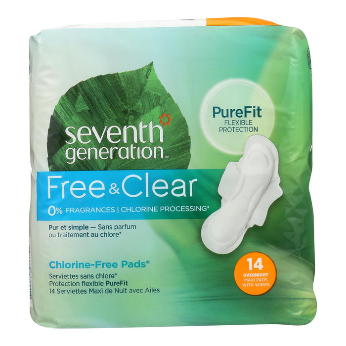 Seventh Generation Maxi Overnight Absorbent Pads (Pack of 6 - 14 Ct.)