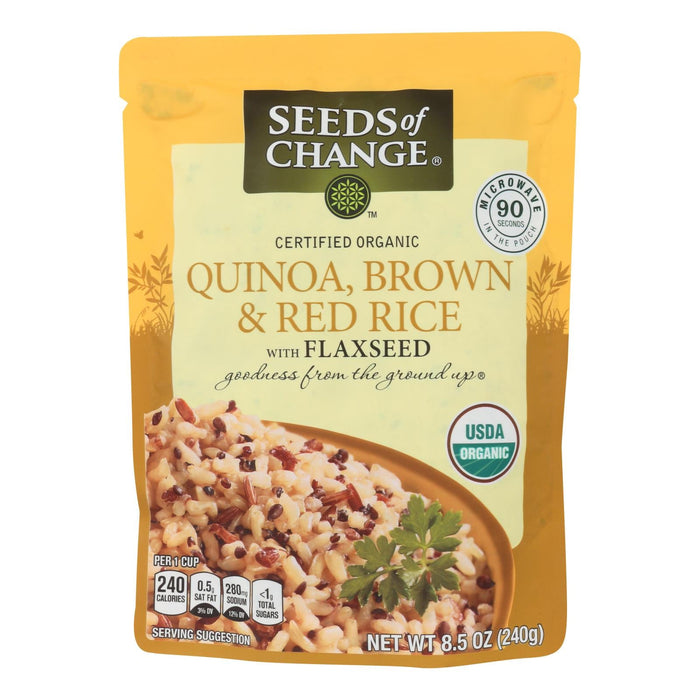 Seeds of Change Organic Quinoa+, Brown & Red Rice, Flaxseed, 8.5 oz, Pack of 12