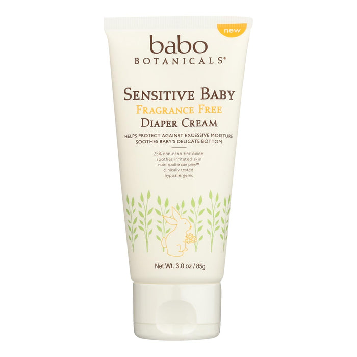 Babo Botanicals Diaper Cream for Sensitive Skin, Fat-Free (3 Oz.)