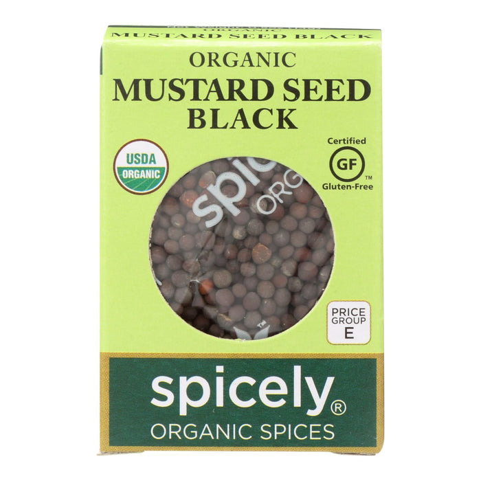 Spicely Organics Black Mustard Seeds: Essential Culinary Ingredient for Bold Flavors (Pack of 6 - 0.5 Oz.)
